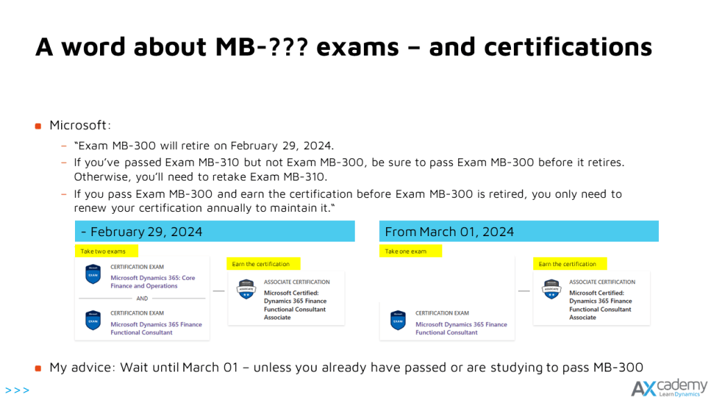 Dynamics exam MB 300 Core retires a word about the MB and certifications Dynamics exam MB 300 Core retires a word about the MB and certifications